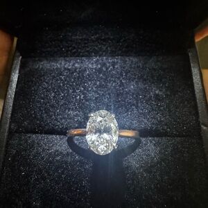 1.53 carat natural oval brilliant diamond and rose gold 14k solitaire ring